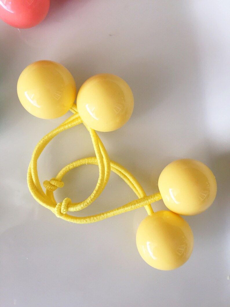 Pair of Large Hair Bobbles / Ball Hair Ties / Ponytail Holders Etsy