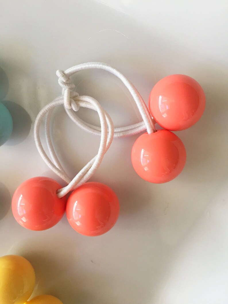 Pair Of Large Hair Bobbles / Ball Hair Ties / Ponytail Holders Etsy