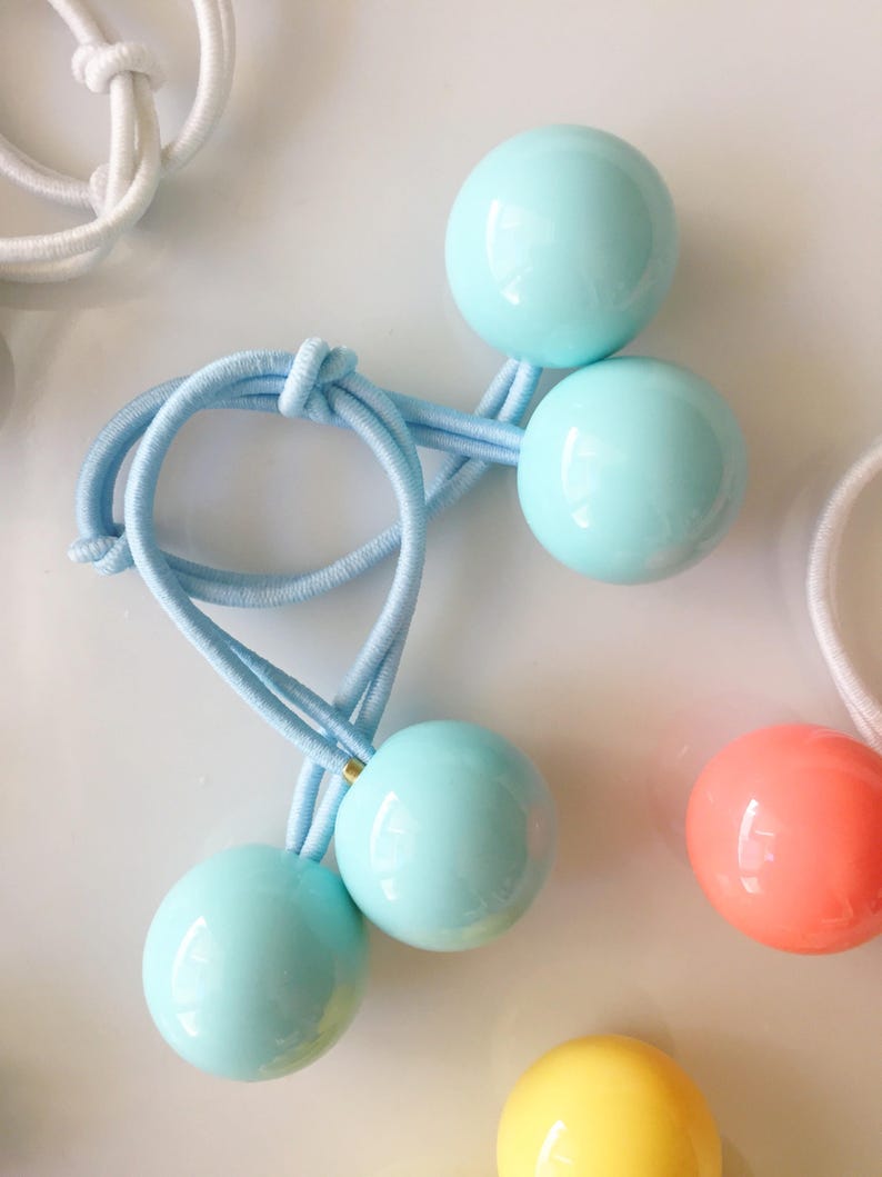 Pair of Large Hair Bobbles / Ball Hair Ties / Ponytail Holders Etsy