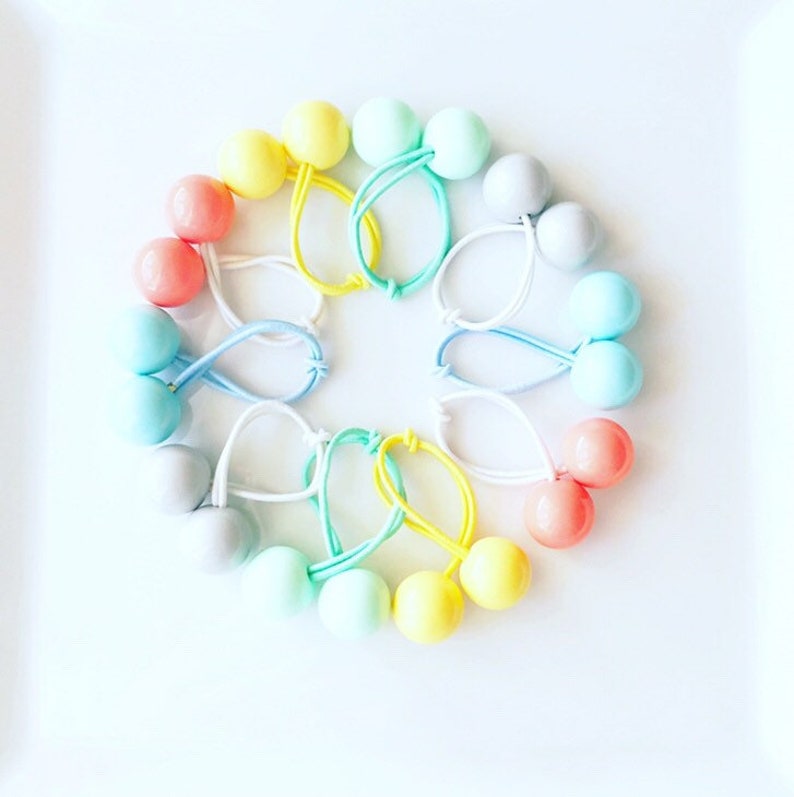 Pair of Large Hair Bobbles / Ball Hair Ties / Ponytail Holders Etsy