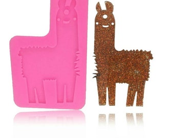 Lama resin mould for keychain or for jewellery making. Llama silicone mould for resin, polymer clay and more.