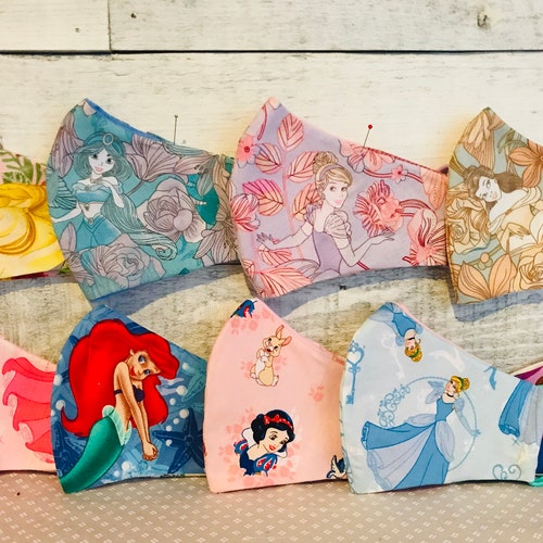 Disney Princess Floral Olson Style Face Mask with pocket and Hepa filter