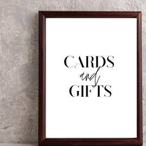 Cards and Gifts - Printable Digital Wedding Sign, Wedding Art, Instant Download, Modern Wedding Art, Cards and Gifts Printable
