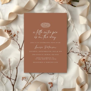 Cutie Pie Baby Shower Invite, Fall Baby Shower Invite, Pumpkin Pie Baby Shower Invite Instant Download