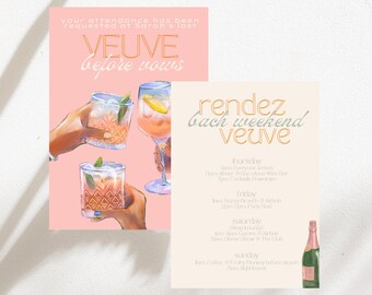 Itinéraire Veuve Before Vows, Rendez-vous Veuve Bachelorette, modèle d'itinéraire numérique Bachelorette, Invitation Rendez-vous Veuve Bachelorette