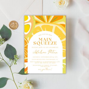 Main Squeeze Bridal Shower Invite, She Found her Main Squeeze Shower Invitation, Citrus Bridal Shower Template