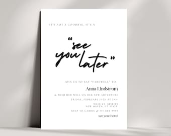 Goodbye Party Invitation Template, Farewell Party Invite, Going Away Party Instant Download