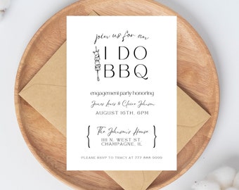 I Do BBQ Invitation, Engagement Party Invitation, The Night Before Invitation, BBQ Invite Digital Template