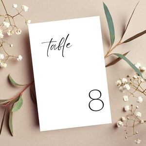 Modern Table Numbers, Wedding Table Numbers, Black Table Numbers for Wedding 1-40