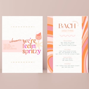 Tequila Sunrise Bachelorette, Dazed and Engaged Invite - Retro Bach Weekend