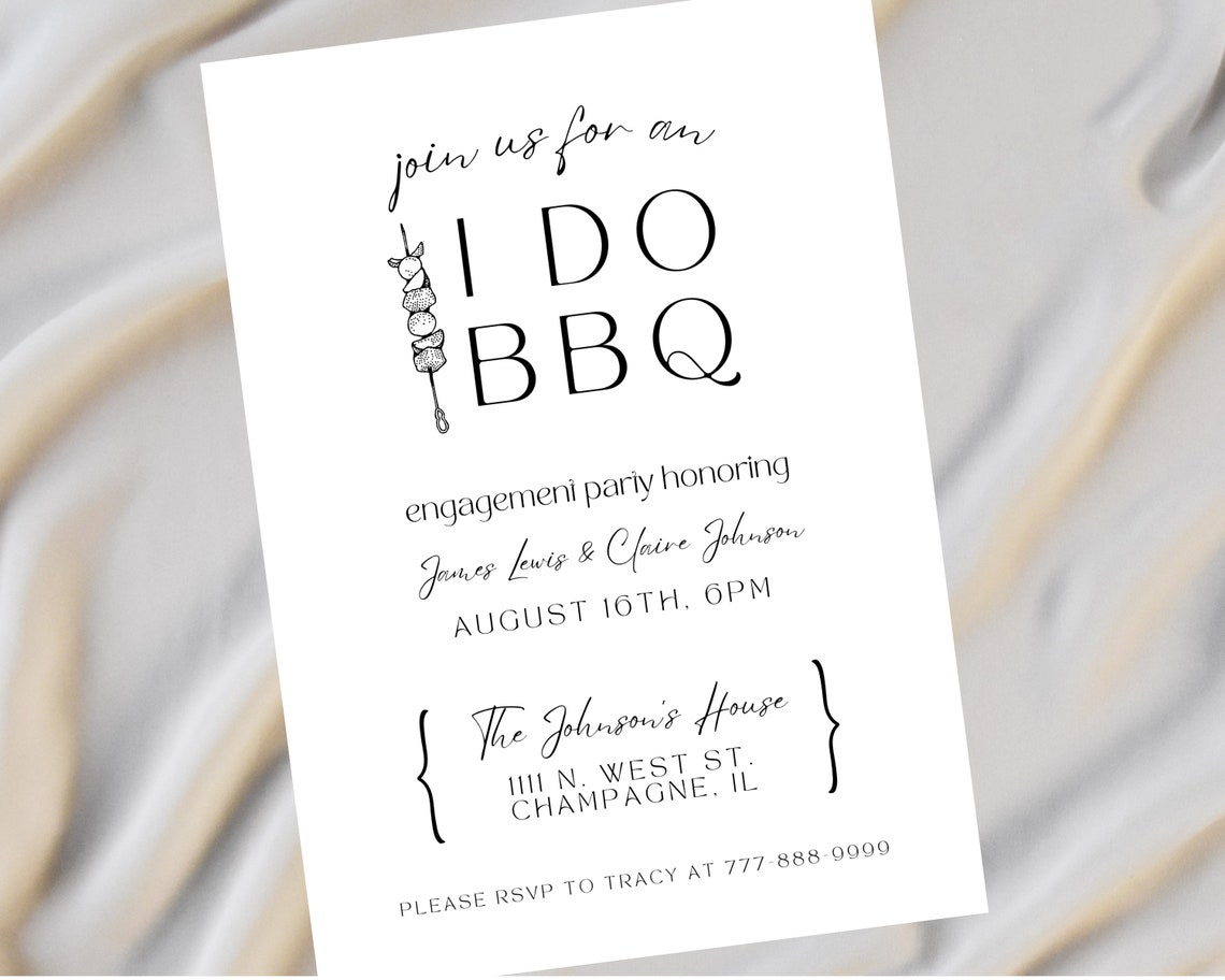 I Do BBQ Invitation, Engagement Party Invitation, the Night Before ...
