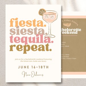 Final Fiesta Bachelorette Party Invite, Fiesta Bachelorette, Bachelorette Party Invite Itinerary
