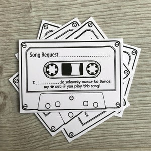 Hochzeit Song Wunsch Weiße Karten Vintage Retro Shabby Chic Gemustert