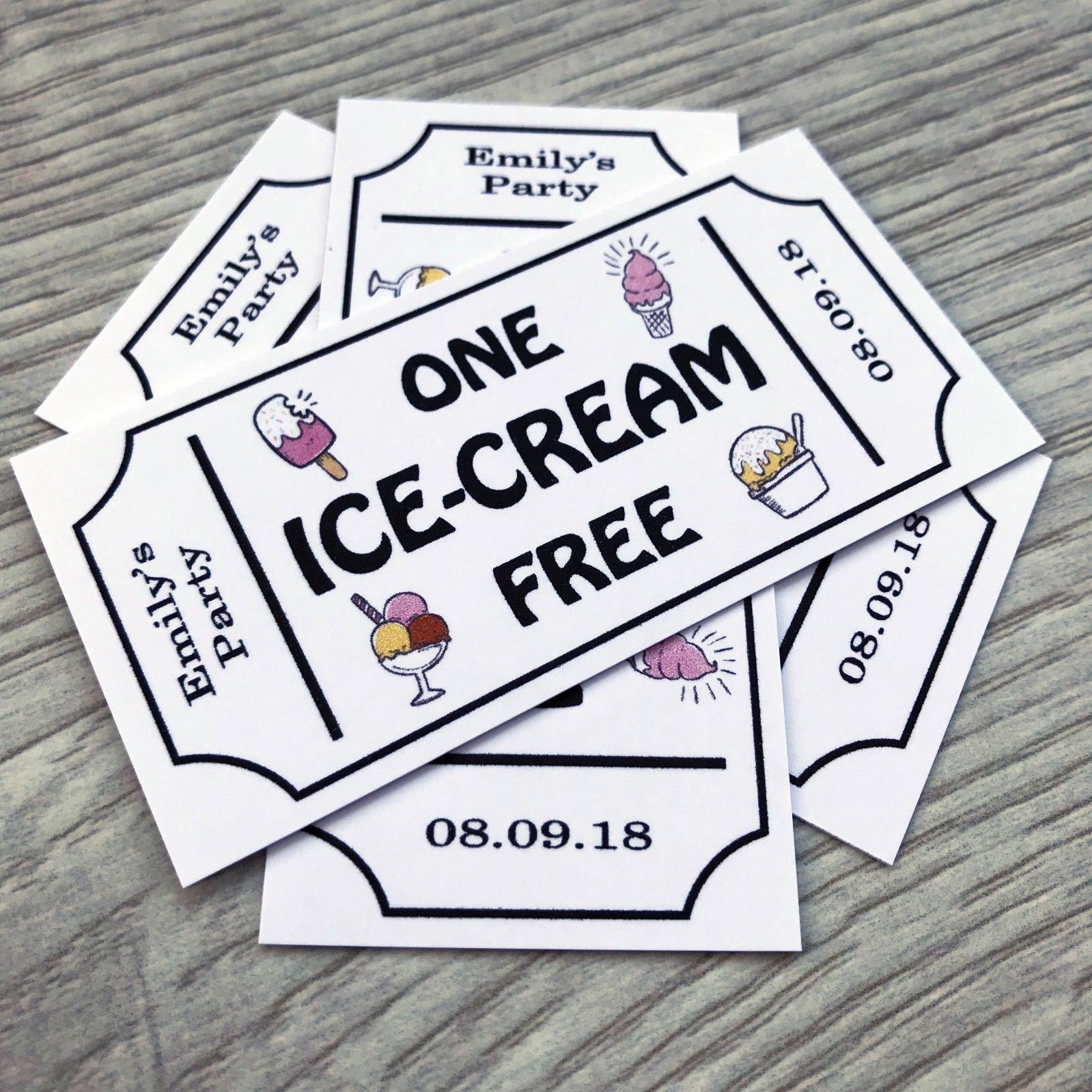 ice cream tokens personalised wedding tickets qty 50 white etsy