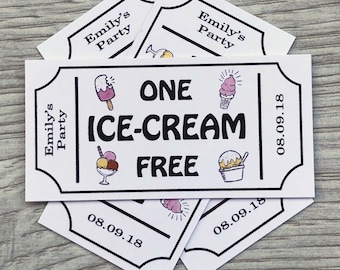 ice cream tokens personalised wedding tickets qty 50 white etsy sweden