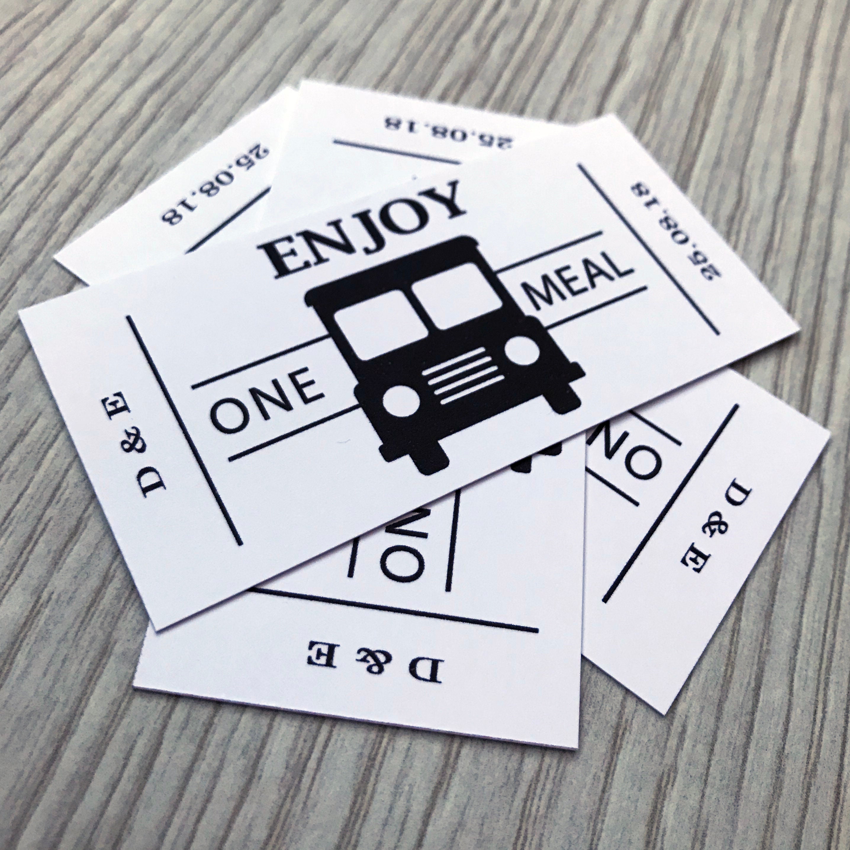 Personalised Wedding Food Truck Tickets Qty 50 White Coupons Etsy