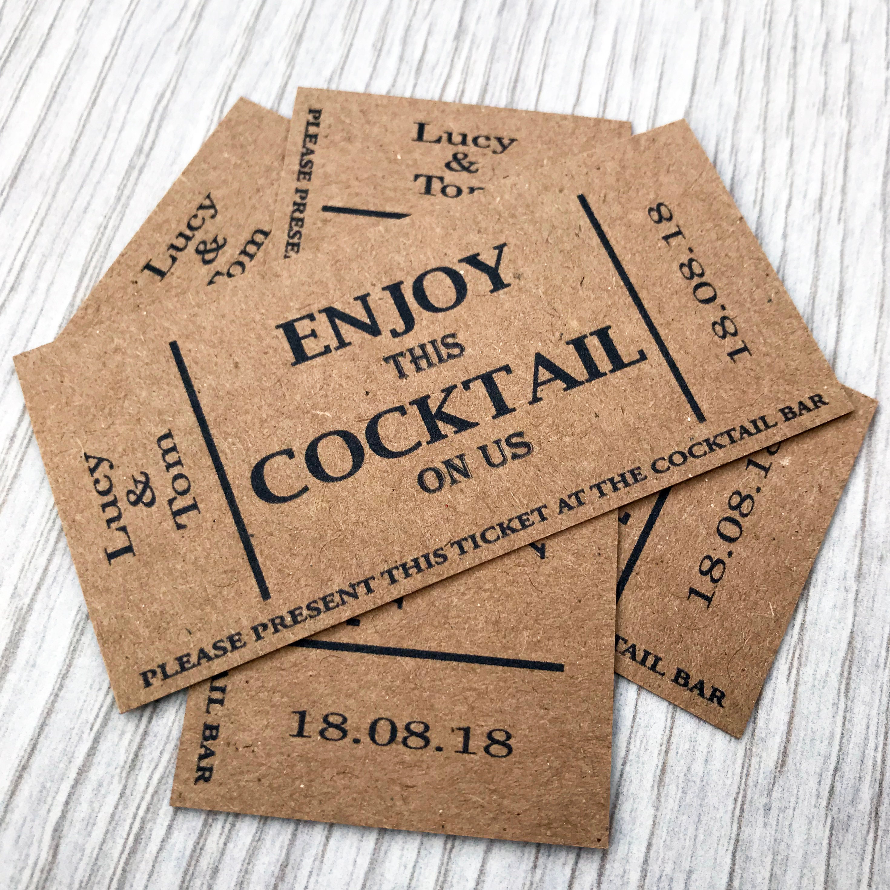 Wedding Cocktail Drink Tokens gepersonaliseerde tickets Qty 50 Etsy Nederland