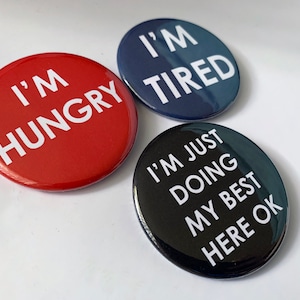 Pinback Buttons for Tired Adults