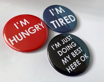 Pinback Buttons for Tired Adults