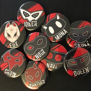 Persona 5 -- Phantom Thieves of Hearts Pinback Buttons
