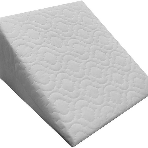 Wedge Pillow Back Support Reflux Foam Support Bed  Quilted Removable Zip Cover UK. Best for Pregnancy