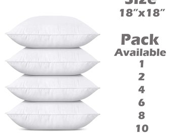Hollowfibre Cushion Pads Inner Inserts Scatters Sofa Cushion Fillers Pads Set 18" x 18" (45cm x 45cm) Pack of 1,2,4,6,8,10