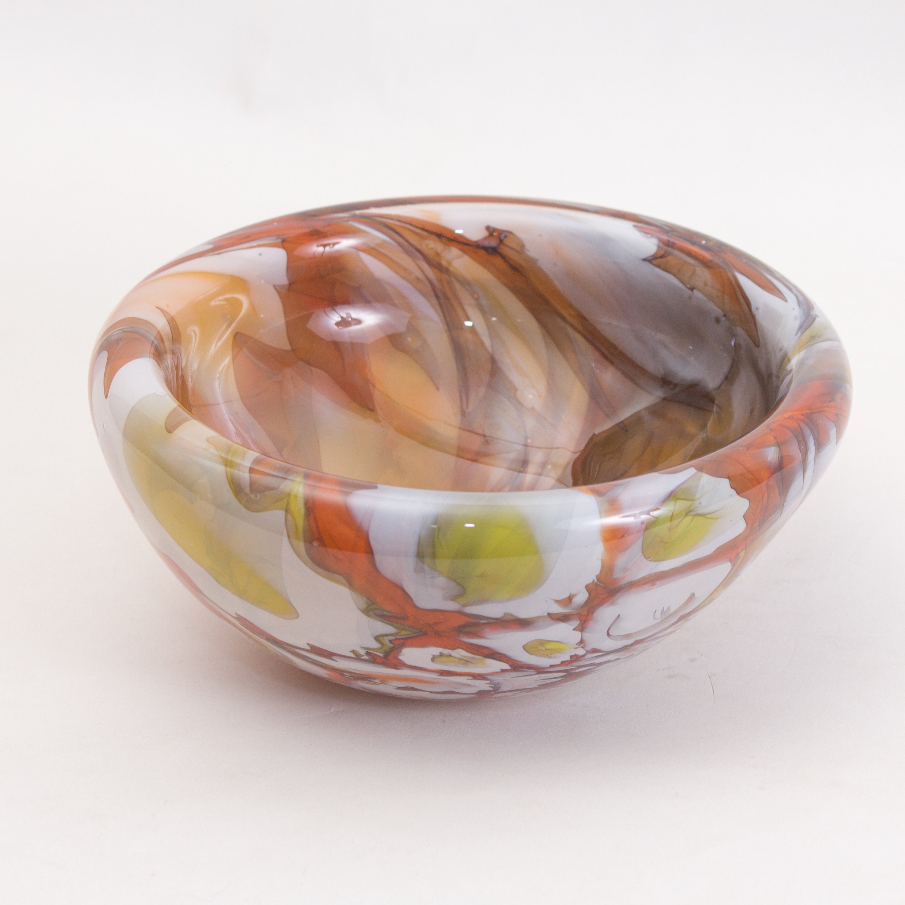 404512 Hand Blown Glass Double Wall Bowl Etsy