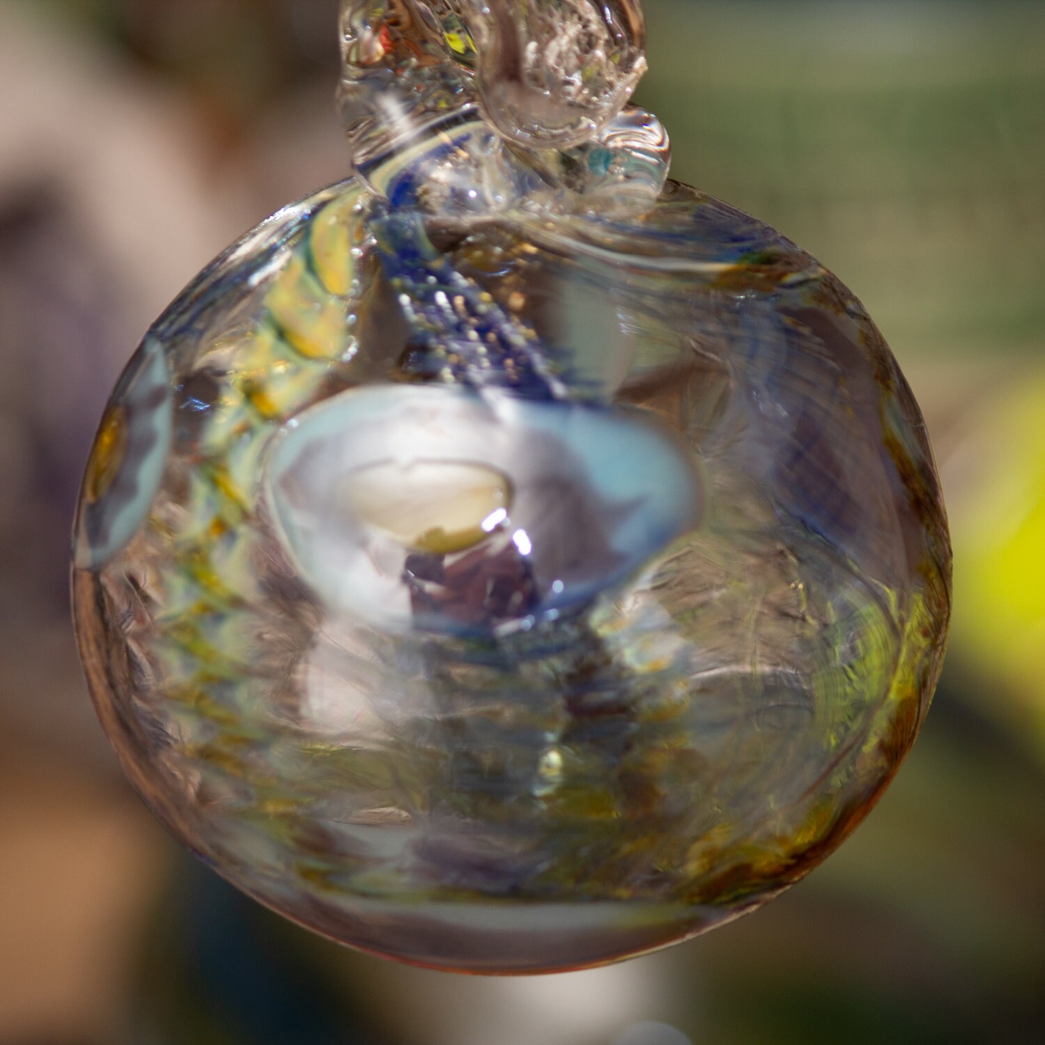 424388 Medium Hand Blown Hanging Art Glass Ball Decorative Etsy
