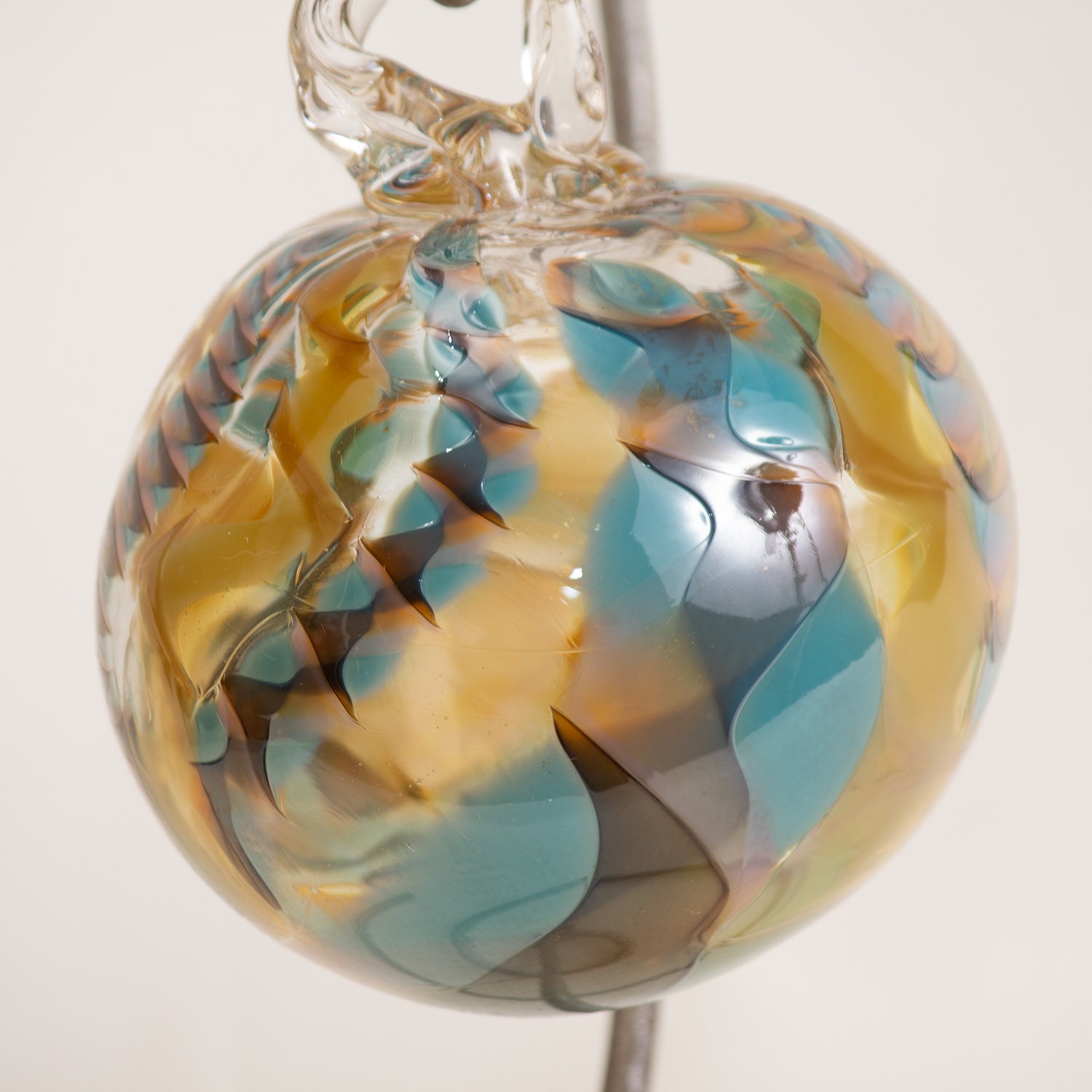 424355 Medium Hand Blown Hanging Art Glass Ball Decorative Etsy