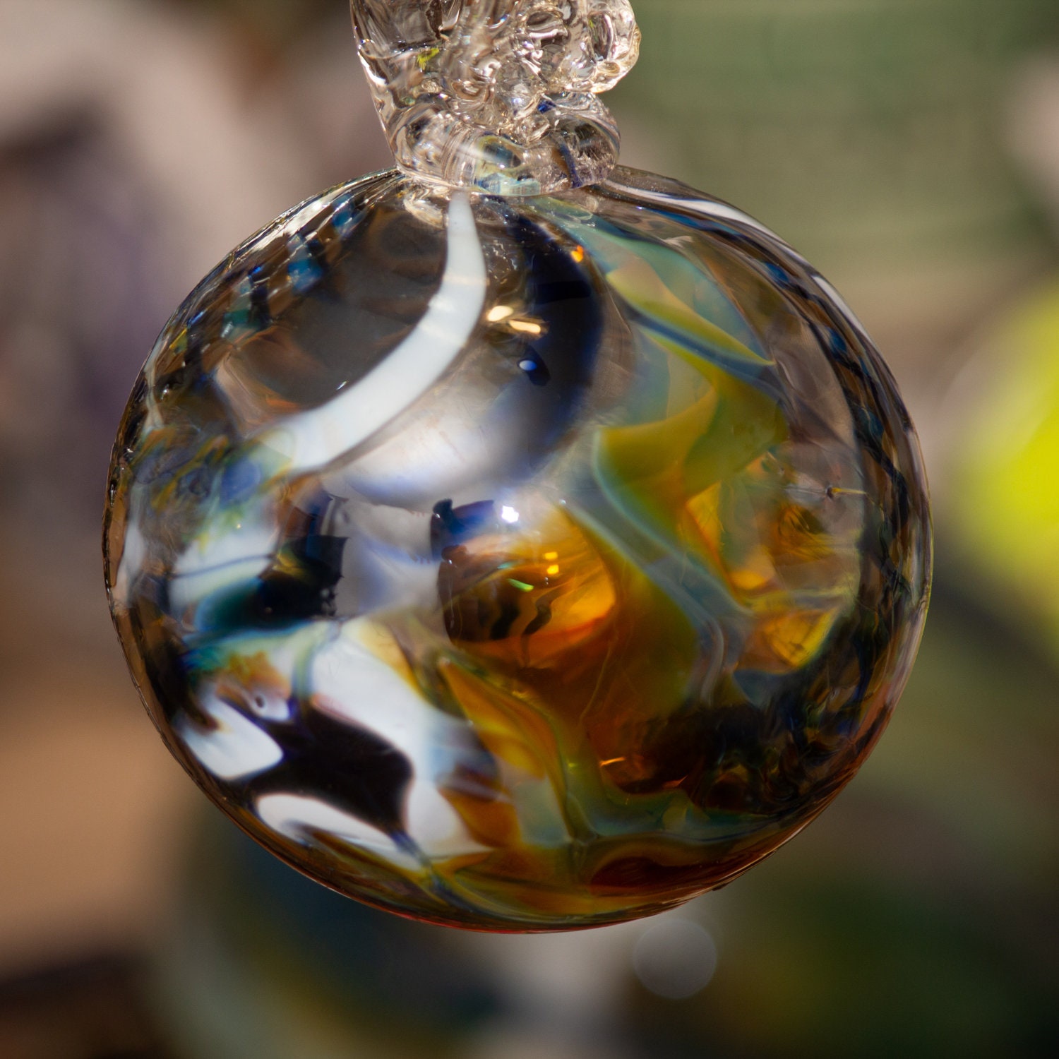 424382 Medium Hand Blown Hanging Art Glass Ball Decorative Etsy Denmark