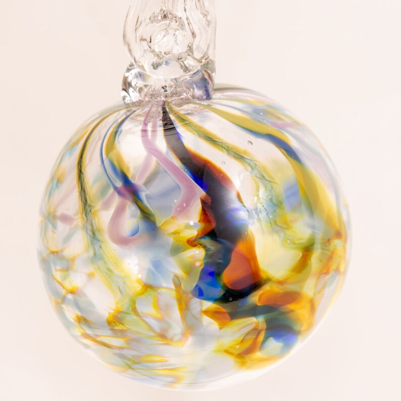 424036 Medium Hand Blown Hanging Art Glass Ball Decorative Etsy