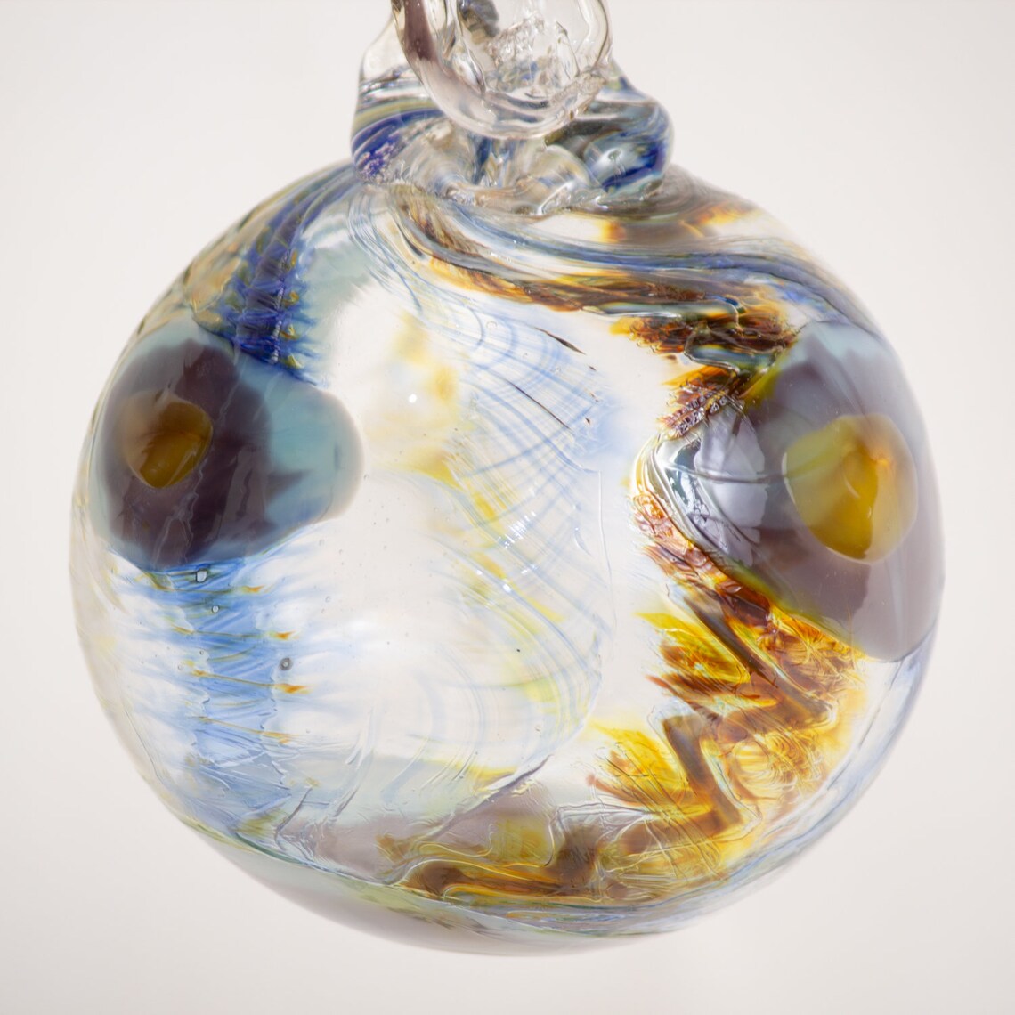 424388 Medium Hand Blown Hanging Art Glass Ball Decorative Etsy