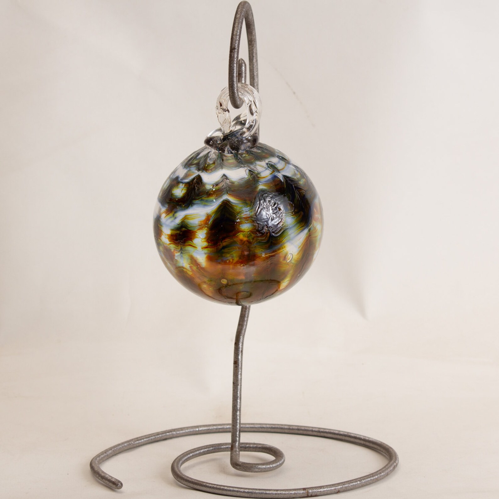 424340 Medium Hand Blown Hanging Art Glass Ball Decorative Etsy