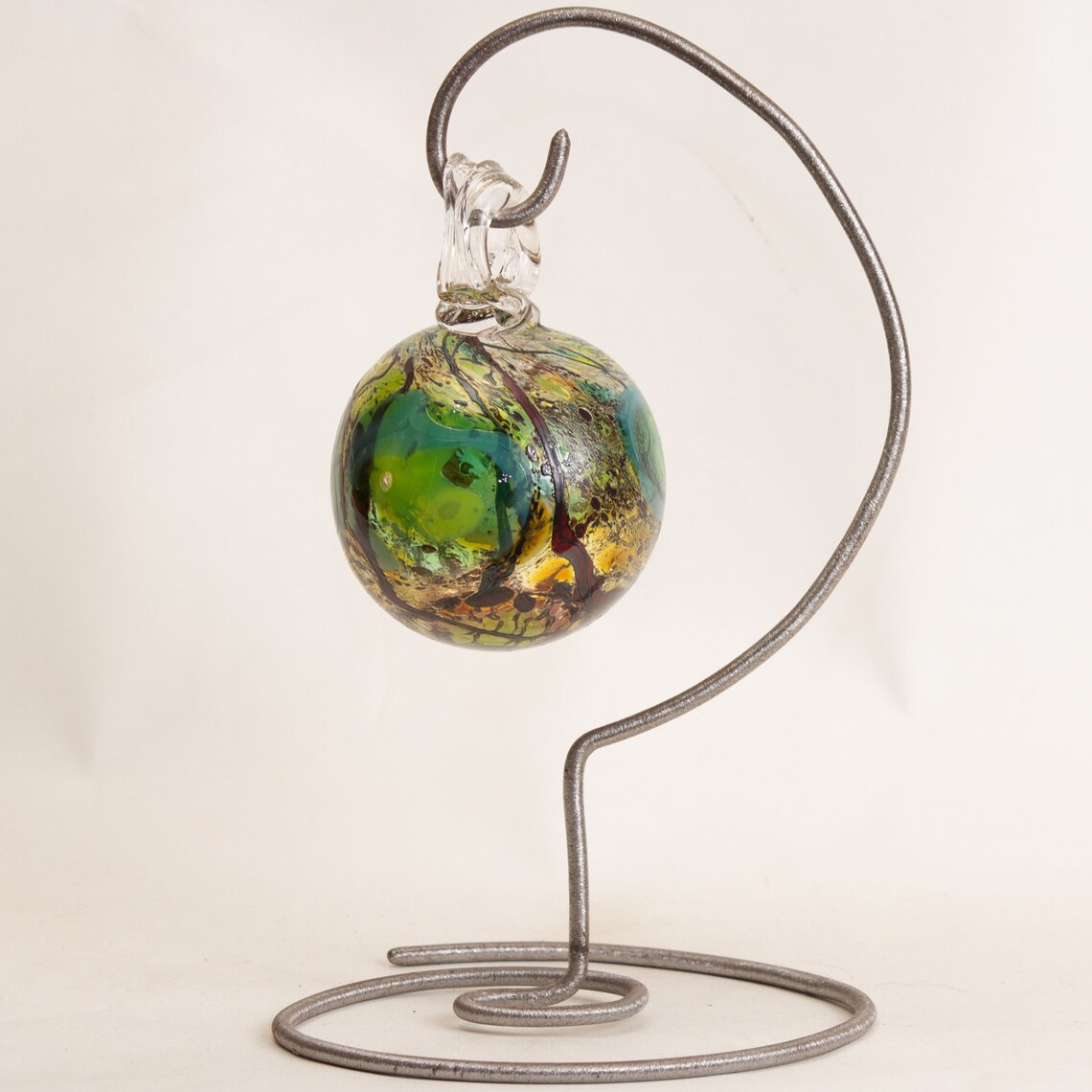 424206 Medium Hand Blown Hanging Art Glass Ball Decorative Etsy
