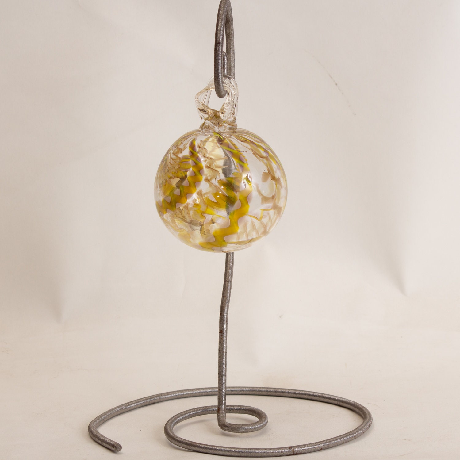 424348 Medium Hand Blown Hanging Art Glass Ball Decorative Etsy
