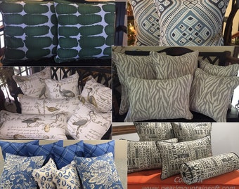 Using your Fabric - Pillow Covers and Pillow Inserts  - Welt Cord & Upholstery grade Concealed Zippers