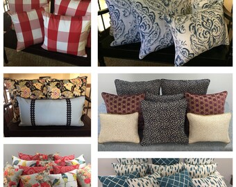 Using your Fabric - Pillow Covers and Pillow Inserts  - Welt Cord & Upholstery grade Concealed Zippers