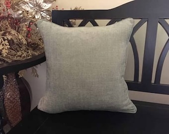 18"(or request custom size) Mint, Seafoam, Spring Green Pillows w/Inserts or Pillow Covers - Brushed Upholstery Fabric - Welt Cord & Zippers