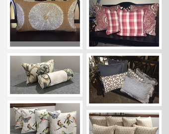 Using your Fabric - Pillow Covers and Pillow Inserts  - Welt Cord & Upholstery grade Concealed Zippers