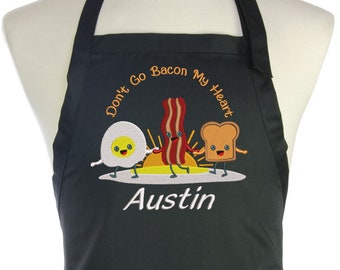 Don't Go Bacon My Heart Personalized Chef Embroidered Apron