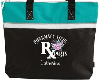 Pharmacy Techs Rxperts Personalized Printed Small Beach Tote