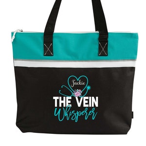 The Vein Whisperer Personalized Printed Small Beach Tote, Phlebotomist, Phlebotomy, Venipuncture