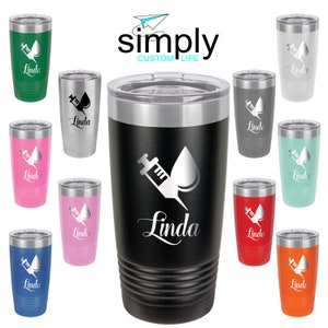 Phlebotomist Personalized Engraved Powder Coated Insulated 20 oz Tumbler image 2