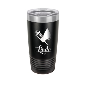 Phlebotomist Personalized Engraved Powder Coated Insulated 20 oz Tumbler image 1