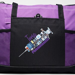 Personalized Nursing Syringe / Phlebotomist, Rn, Lpn, Cna, Cma Tote Bag with Mesh Pockets image 10