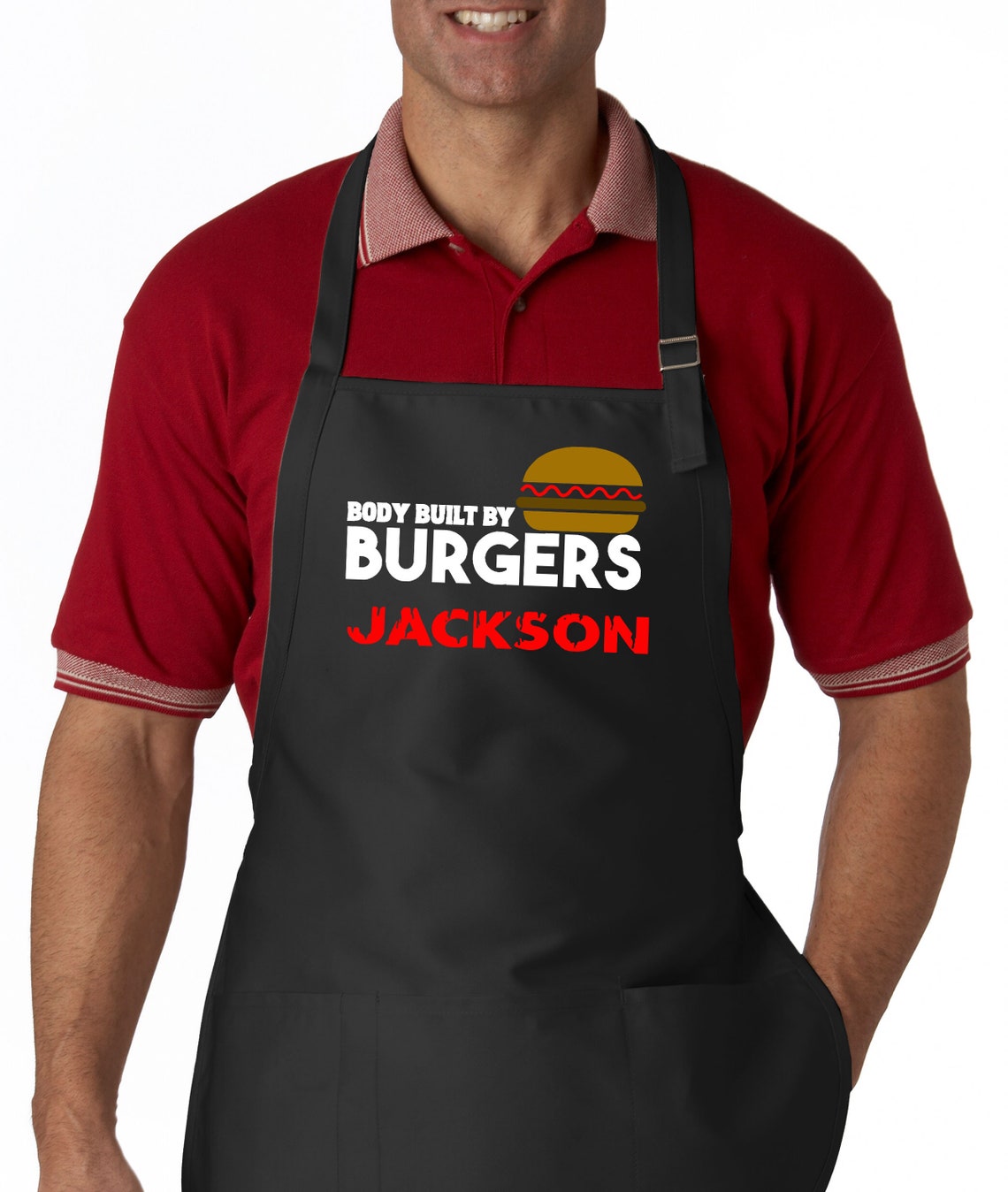 Personalized Men's Apron Body Built by Burgers Custom Etsy