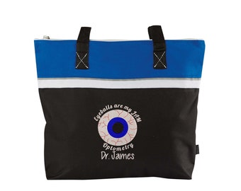 Eyeballs Are My Jam Personalized Embroidered Small Tote for Optometrist