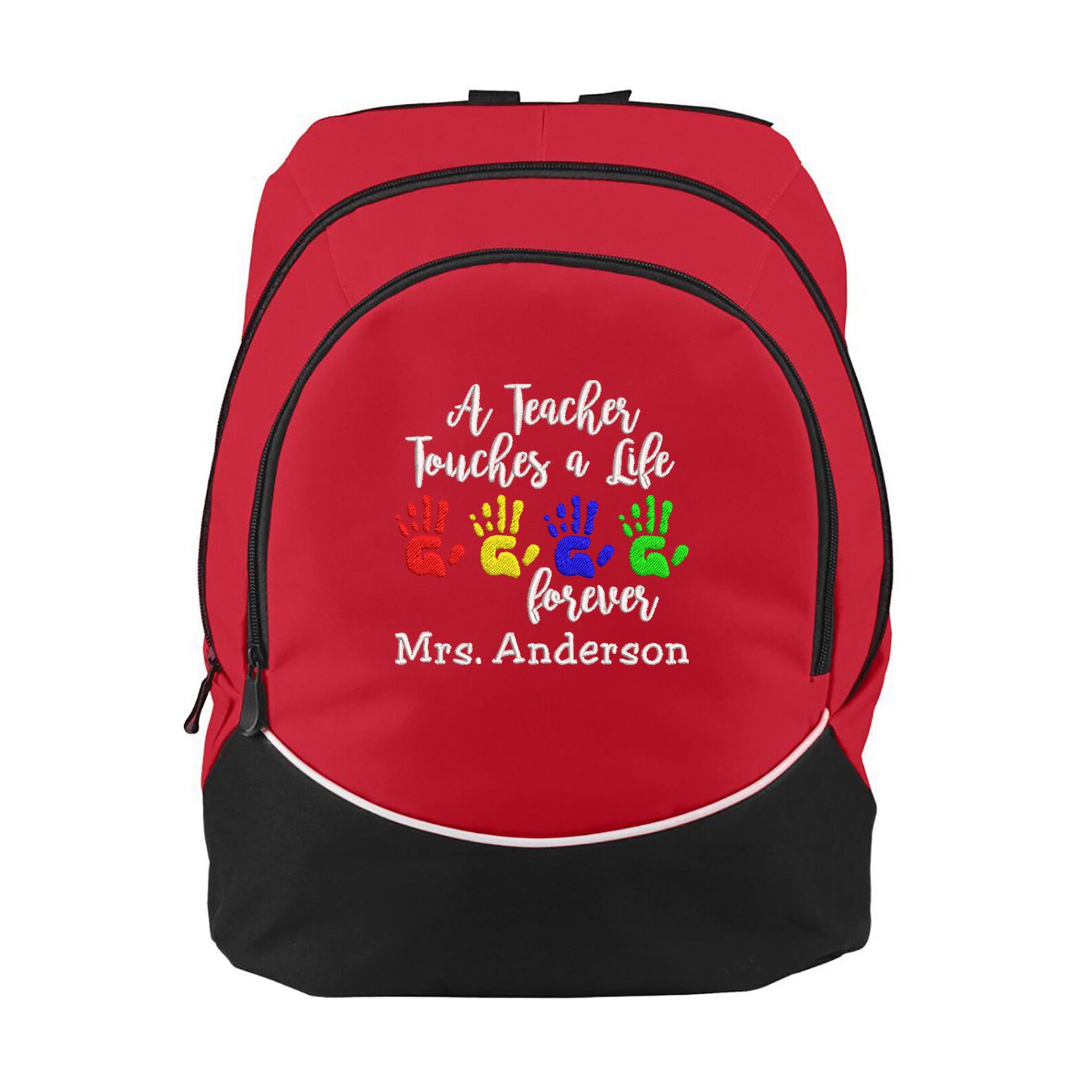 Teacher Backpack, Teacher Bag, A Teacher Touches a Life Forever