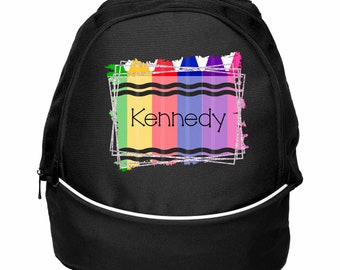 Crayons #4247 Preschool, Kindergarden Custom Printed Teacher or Kids Personalized Backpack