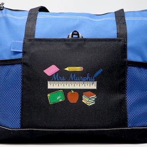 Teacher Ruler Personalized Tote Bag with Mesh Pockets, Preschool, Kindergarten image 7